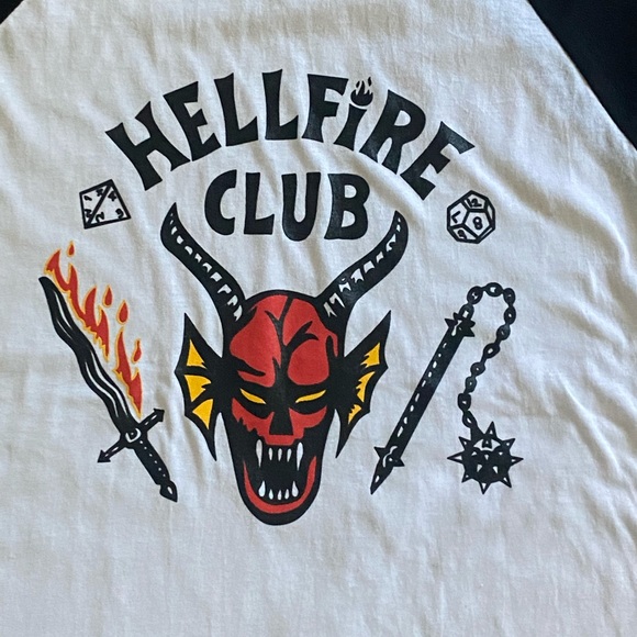 Hellfire Club - Stranger Things Baseball Style Shirt - Picture 2 of 3
